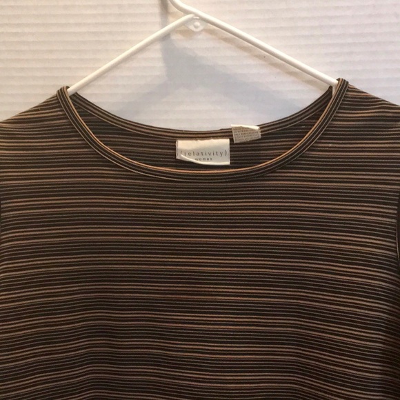 RELATIVITY WOMAN Rayon Blend Sleeveless Top STRIPE - Picture 5 of 8